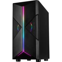 Inter-Tech IT-3306 Cavy Midi - RGB Midi-tower Gaming-behuizing Zwart Zijvenster, Stoffilter, Geïntegreerde verlichting - thumbnail