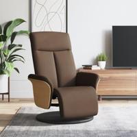 Fauteuil verstelbaar met voetensteun stof bruin - thumbnail