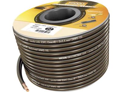 Hicon HIE-225-3000 Luidsprekerkabel Ergonomic 2 x 2.5 mm² + 2 x 2.5 mm² Zwart 30 m