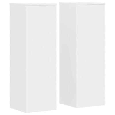Plantenstandaards 2 st 33x33x100 cm bewerkt hout wit