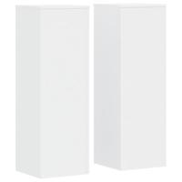 Plantenstandaards 2 st 33x33x100 cm bewerkt hout wit - thumbnail