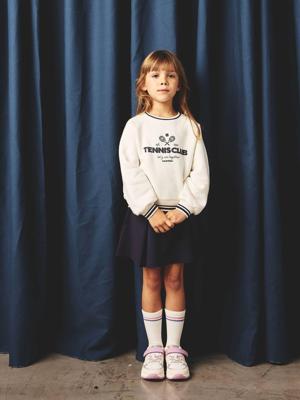 Sportieve meisjesskort in tennisstijl marineblauw