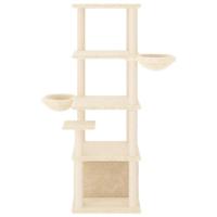 VidaXL Kattenmeubel met sisal krabpalen 147 cm crèmekleurig - thumbnail