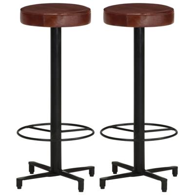 VidaXL Barkrukken 2 st 76 cm echt leer VidaXL Barkrukken 2 st 76 cm echt leer