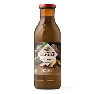 Schulp krachtsap gembersap puur biologisch fles (6x 0,75 liter)