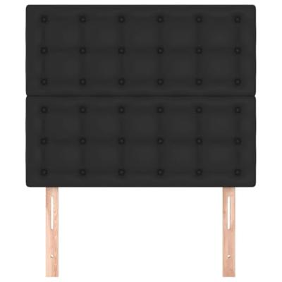 Hoofdborden 2 st 100x5x78/88 cm kunstleer zwart - thumbnail