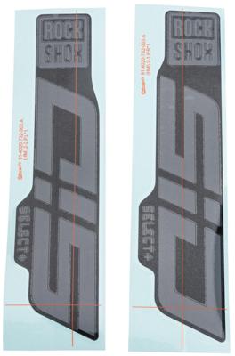 ROCKSHOX decor set decal set rs glossy grey 29 gloss gray f. blk 24