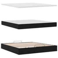Ottoman bed met matras 180x200cm fluweel zwart - thumbnail