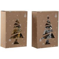 Kerstballen Home ESPRIT Gouden Zilverkleurig PVC 20 x 10 x 30 cm (2 Stuks) - thumbnail