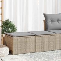 2-delige Loungeset met kussens poly rattan acacia beige - thumbnail
