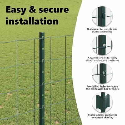 VidaXL Hek met paal groen 1,4 x 10 m staal en pvc