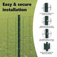 VidaXL Hek met paal groen 1,4 x 10 m staal en pvc - thumbnail