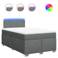Boxspring met matras stof donkergrijs 120x200 cm - thumbnail