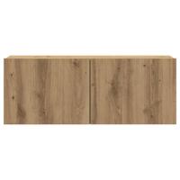 7-delig Tv-meubelset wandmontage bewerkt hout artisanaal eiken - thumbnail