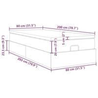 Ottoman bed met matras 80x200cm stof donkergrijs - thumbnail