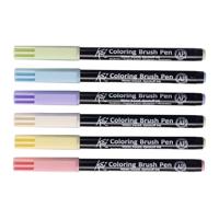Sakura koi colouring brush pen set pastel, 6 kleuren - thumbnail