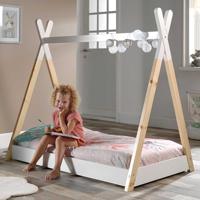 Vipack peuterbed tipi wit/hout - 70x140 cm - thumbnail