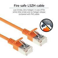 ACT Oranje 5 meter LSZH U/FTP CAT6A datacenter slimline patchkabel snagless met RJ45 connectoren - thumbnail