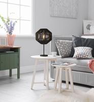 Searchlight Zwarte tafellampWicker - EU11201-1BK - thumbnail