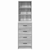 Highboard met lade Grijs sonoma 40 x 41 x 135 cm Bewerkt hout - thumbnail