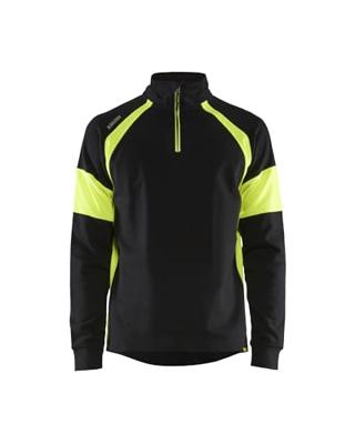 Blåkläder Sweatshirt met High-Vis zones 35501158 | Zwart/High-Vis Geel | Maat XL - 7330509775349