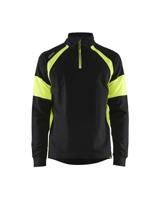 Blåkläder Sweatshirt met High-Vis zones 35501158 | Zwart/High-Vis Geel | Maat XL - 7330509775349 - thumbnail