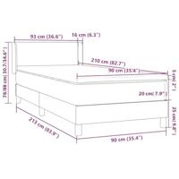 Boxspring met matras fluweel lichtgrijs 90x210 cm - thumbnail