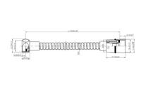 ROUSSEAU Doucheslang 1,5 m NF dubbele nieten in roestvrij staal chroom - thumbnail