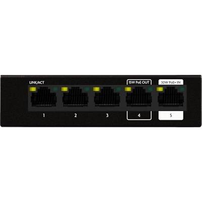 Luxul 5-poorts Gigabit PoE+ onbeheerde switch met PoE passthrough en 10 GBPS schakelcapaciteit / 5-poorts netwerkswitch. PoE-aangedreven