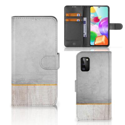 Samsung Galaxy A41 | Book Style Case | Wood Concrete
