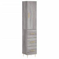 Hoge kast 34,5x34x180 cm bewerkt hout grijs sonoma eikenkleurig - thumbnail
