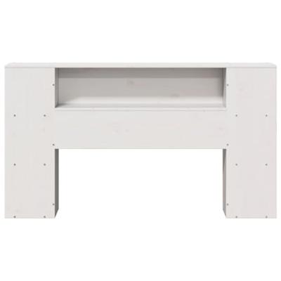 Hoofdbord met opbergruimte 120 cm massief grenenhout wit