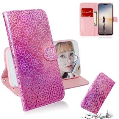 Voor Huawei P20 Lite/Nova 3e effen kleur kleurrijke magnetische Buckle horizontale Flip PU lederen draagtas met houder & kaartsleuven & portemonnee &