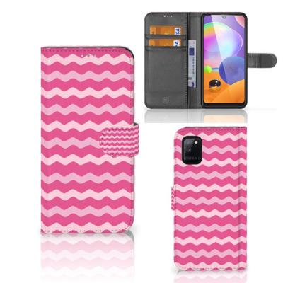 Samsung Galaxy A31 | Telefoon Hoesje | Waves Pink | Portemonnee hoesje Samsung Galaxy A31 | Telefoon Hoesje | Waves Pink | Portemonnee hoesje