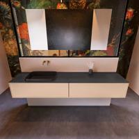 Badkamermeubelset Mondiaz Erin 200 cm met 2 Lades met RIDGE Wastafel Links Urban Zonder Kraangaten Greeploos Mat Rosee - thumbnail