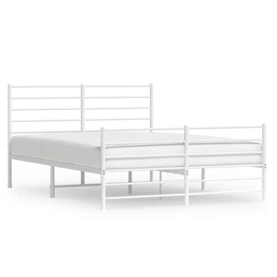 Bedframe met hoofd- en voeteneinde metaal wit 135x190 cm