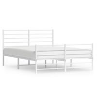 Bedframe met hoofd- en voeteneinde metaal wit 135x190 cm - thumbnail