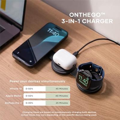 Satechi OntheGo 3-in-1 wireless oplader (15W) - Black - thumbnail