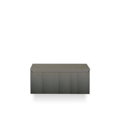 Frozen 3d Badmeubelset 100 cm - Greeplijst in kleur - Incl. Bovenblad Petrol Mat