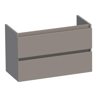 Brauer Joy - Onderkast Ondiep - 80 cm - met 2 Softclose Lades Greeploos en 1 Sifon Uitsparing - Mat Taupe