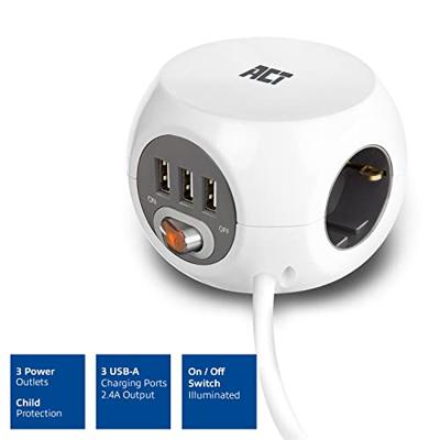 ACT AC2405 Stekkerdoos + USB-A
