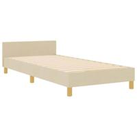 Bedframe met hoofdeinde Crème 90 x 190 cm Stof - thumbnail