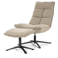 Eleonora Fauteuil Marcus met voetenbank - Beige Baquer - thumbnail