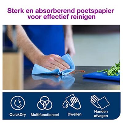 Tork Poetsdoek | L340xB369ca. mm | blauw | 2 laags, hybride | wiel | 1 stuk - 130050 130050 Tork Poetsdoek | L340xB369ca. mm | blauw | 2 laags, hybride | wiel | 1 stuk - 130050 130050