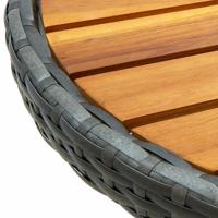 3-delige Bistroset met kussens poly rattan en acaciahout grijs - thumbnail