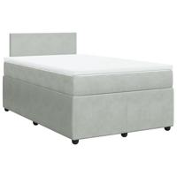 Boxspring met matras fluweel lichtgrijs 140x200 cm - thumbnail