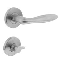 Deurkruk Jupiter op rond rozet met WC8mm l RVS - thumbnail