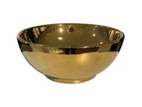 Waskom Opbouw Ancona Rond 38x38x16cm Keramiek Glans Goud Overloop - thumbnail