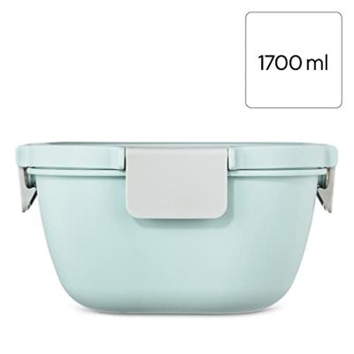 Xavax Lunchbox Groot Voor Magnetron Met Bestek 1700 Ml Pastelblauw/grijs