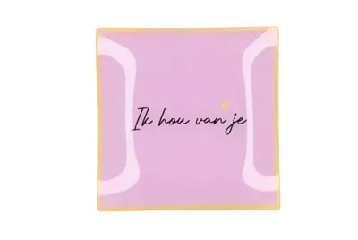 PLATE SQUARE IK HOU VAN JE 18X18X2CM
